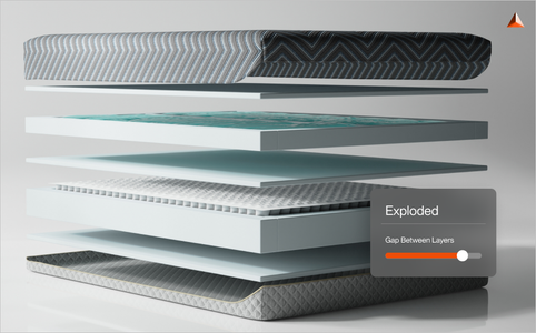 exploded view of mattress builder